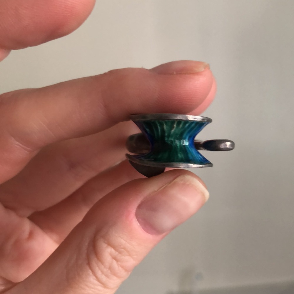 Unique Blue And Green Statement Ring - image 4